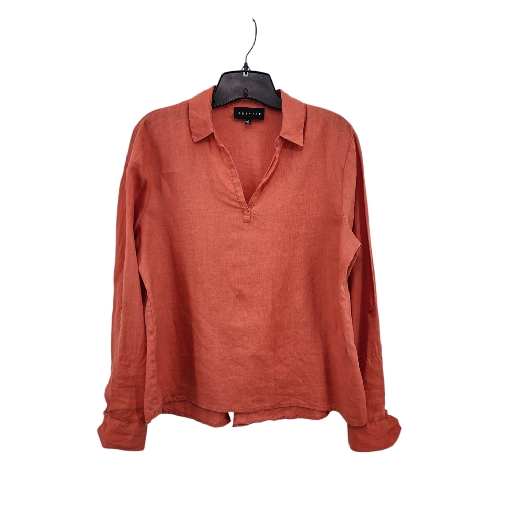 Premise Women's 100% Linen Lightweight Pullover Top - S